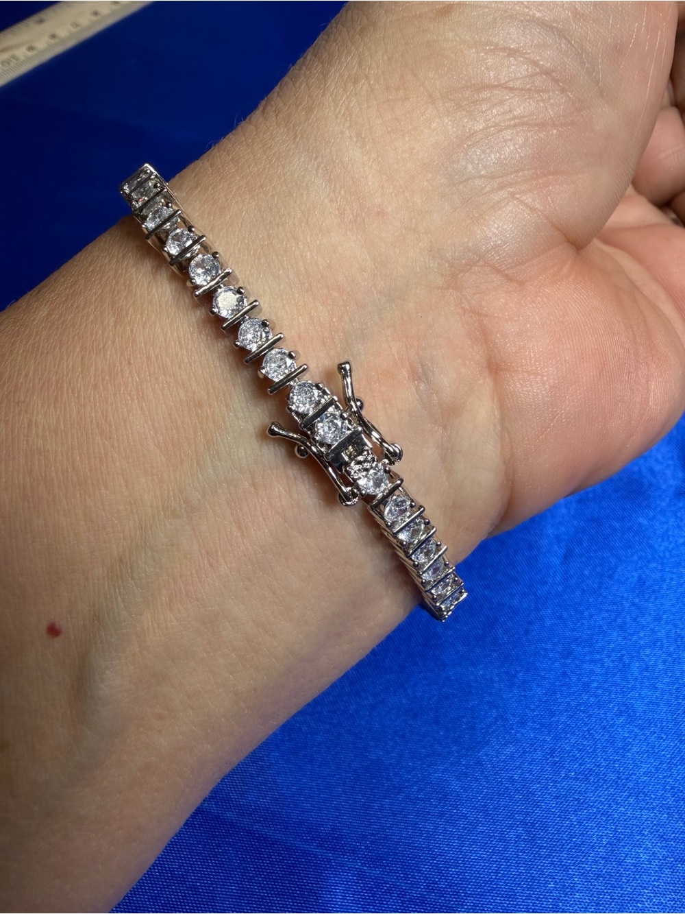 White Gold CZ Tennis Bracelet - Picture 3 of 4